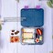 Eazy Kids 6 &amp; 4 Convertible Bento Lunch Box wt Sandwich Cutter Set - Unicorn Lover Blue
