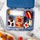 Eazy Kids 6 &amp; 4 Convertible Bento Lunch Box wt Sandwich Cutter Set - Unicorn Lover Blue