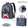 Nohoo Kids 16 Inch School Bag with Handbag Combo Shark - Grey