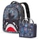 Nohoo Kids 16 Inch School Bag with Handbag Combo Shark - Grey
