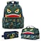 Nohoo Kids 16 Inch School Bag with Lunch Bag and Pencil Case (Set of 3) Dino - Green