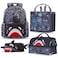 Nohoo Kids 16 Inch School Bag with Lunch Bag, Handbag and Pencil Case (Set of 4) Shark - Grey