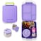 Eazy Kids Jumbo Bento Lunch Box w/ Thermos &amp; Sauce Jar- Purple