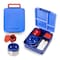 Eazy Kids Jumbo Bento Lunch Box w/ Thermos &amp; Sauce Jar- Blue