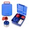 Eazy Kids Jumbo Bento Lunch Box w/ Thermos &amp; Sauce Jar- Blue