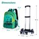 Nova Kids 16 Inch School Bag Set of 5 w/ Kids Trolly - Car Racing - Green