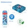 Eazy Kids 18Inch Set of 5 Trolley School Bag with Bento Lunch Box, Stainless Steel 640ml Water Bottle, Lunch Bag and Pencil Case - TREX Dinosaur - Blue