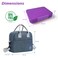Eazy Kids 6 &amp; 4 Convertible Bento Lunch Box w/ Lunch Bag and Spoon Fork Set - Glitter Purple