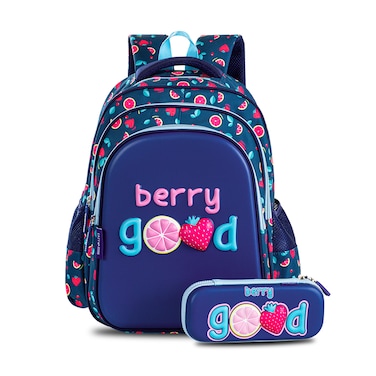 Eazy Kids School Bag w/ Pencil Case 16" - Berry Good Blue