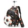 Eazy Kids Trolley 18" School Bag Set of 3 w/ Lunch Bag and Pencil Case - Football Black