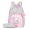 Eazy Kids 17" School Bag Set of 2 w/ Pencil Pouch - Love Pink