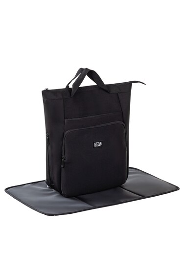 Little Story Mommy Diaper Bag w/Changing Mat &ndash; Black