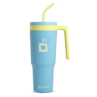 Hydrobrew Fresh Flip Straw Tumbler w/ Ceramic Inside, 1200ml Blue