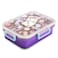 Eazy Kids 3 Compartment Stainless Steel bento Lunch Box, 800ml - Floral Purple
