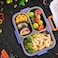 Eazy Kids 3 Compartment Stainless Steel bento Lunch Box, 800ml - Skate Board Purple