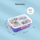 Eazy Kids 3 Compartment Stainless Steel bento Lunch Box, 800ml - Skate Board Purple