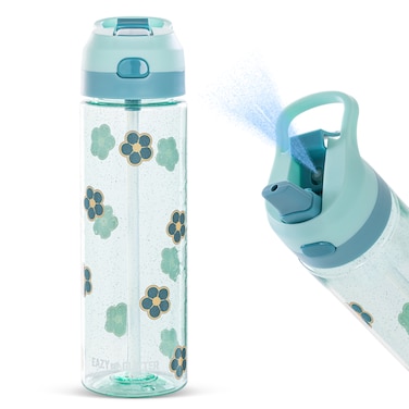 Eazy Kids -Flora Tritan Water Bottle W/ Spray 750ml - Gitter Green