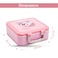 Nova Kids 3 Compartment Bento Lunch Box w/ Spoon &amp; Fork Set and Stainless Steel Jar - Unicorn Pink