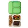 Nova Kids 3 Compartment Bento Lunch Box w/ Spoon &amp; Fork Set and Stainless Steel Gravy Box -  Dino Green