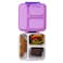 Nova Kids 3 Compartment Bento Lunch Box w/ Spoon &amp; Fork Set and Stainless Steel Gravy Box - Astronaut Purple