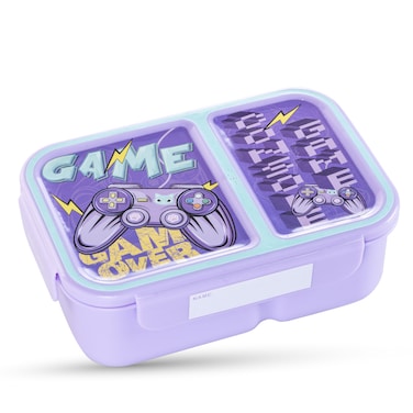 Nova Kids 2 Compartment Bento Lunch Box - Gamer Mauve