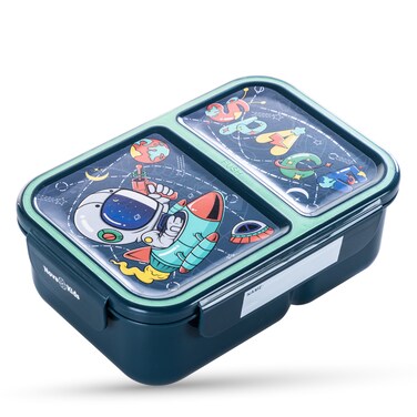 Nova Kids 2 Compartment Bento Lunch Box - Astronaut Green