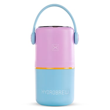 HYDROBREW Double Decker Stainless Steel Lunch Box w/ Folding Spork - Mauve and Blue