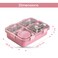 Nova Kids Stainless Steel 3 Compartment Bento Lunch Box w/ Spoon &amp; Fork Set - Pink