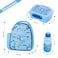 Nova Kids Lunch Bag Combo w/ Lunch Box and Water Bottle - Workspace Blue
