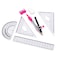 Eazy Kids 8-Piece Geometry Box Set &ndash; Compass, Ruler, Protractor-&nbsp;Pink