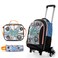 Eazy Kids 17" Set of 4 Backpack w/ Trolley, Lunch Bag and Pencil Case - Skate Board