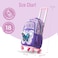 Eazy Kids 18" Set of 4 Backpack w/ 4 Wheel Trolley, Lunch Bag and Pencil Case - 3D Butterfly Purple