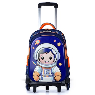 Nova Kids 3D School Bag w/ Trolley - Astronaut Blue, 16.5