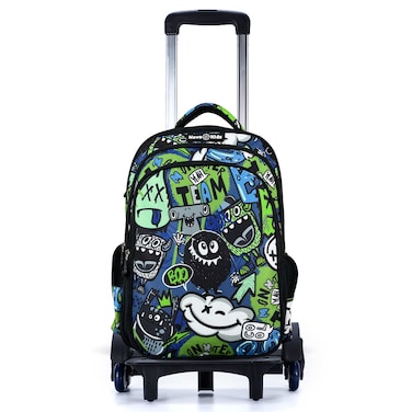Nova Kids School Bag w/ Trolley - GenZ Black, 17.5