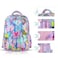 Nova Kids School Bag w/ Trolley - Butterfly Purple, 17.5