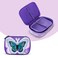 Eazy Kids 18" Set of 9 Backpack w/ 4 Wheel Trolley, Lunch Bag and Pencil Case - 3D Butterfly Purple