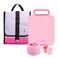 Eazy Kids Jumbo Bento Lunch Box w/ Lunch Bag, Thermos &amp; Dip Jar- Pink