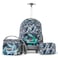 Eazy Kids 18" Set of 4 Trolley Backpack w/ Water Bottle, Lunch Bag and Pencil Case-T Rex