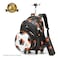 Eazy Kids Trolley 18" School Bag Set of 4 w/ Duffle bag, Lunch Bag and Pencil Case - Football Black
