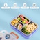 Eazy Kids 3 Compartment 800ml Stainless Steel bento Lunch Box w/ Water Bottle - Skate Board Purple