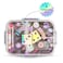 Eazy Kids 3 Compartment 800ml Stainless Steel bento Lunch Box w/ Steel Water Bottle - Floral Purple