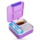 Nova Kids 3 Compartment Bento Lunch Box w/ Water Bottle, Spoon &amp; Fork Set and Stainless Steel Jar - Astronaut Purple