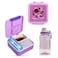 Nova Kids 3 Compartment Bento Lunch Box w/ Water Bottle, Spoon &amp; Fork Set and Stainless Steel Jar - Astronaut Purple