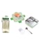 Nova Kids Stainless Steel 3 Compartment Bento Lunch Box w/ Water Bottle, Spoon and Sauce Box - Reindeer Green