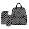 Little Story set of 3 Diaper Backpack with Changing Mat and Bottle Bag - Signature Black