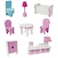 Little Story Wooden Dollhouse Triple Floor Castle Villa w/ Furniture and Accessories - Pink