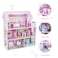 Little Story Wooden Dollhouse Triple Floor Castle Villa w/ Furniture and Accessories - Pink