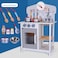 Little Story Wooden Kitchen w/ Wall Clock - Slate Grey