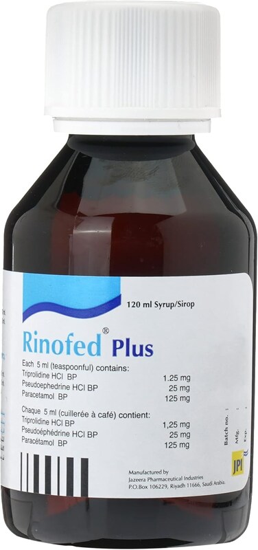 Rinofed Plus Relieves Cold And Allergy Syrup 120ml
