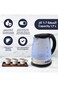 زجاج Kion Kettle 1850-2200W مع تخزين سلك ومؤشر LED وسخان ستريكس، KHD/202، 1.7 لتر، أزرق